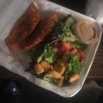Seattle Fish Company - 2 piece halibut with salad - Seafood Markets Near Me - Seattle, Washington