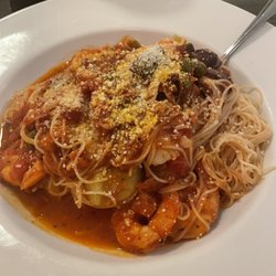 Gabriella's Restaurants - Angel hair with shrimp, capers, artichoke, olives.