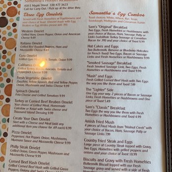 Samantha's Frontier Restaurant - Menu - American Near Me - Hartville, Ohio Samantha's Frontier Restaurant - Menu - American Near Me - Hartville, Ohio