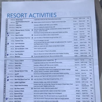 Marriott's Ocean Pointe - daily activities for the patrons Marketplace menu - Hotels Near Me - Palm Beach Shores, Florida Marriott's Ocean Pointe - daily activities for the patrons Marketplace menu - Hotels Near Me - Palm Beach Shores, Florida
