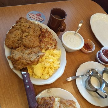Dot Coffee Shop - Chicken fried steak & eggs, hash browns, and biscuits. Absolutely delicious, huge portions,  and perfectly cooked. - American Near Me - Houston, Texas