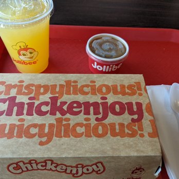 Jollibee - Palabok fiesta with 1 pc Chickenjoy and pineapple juice - Chicken Shop Near Me - Henderson, Nevada Jollibee - Palabok fiesta with 1 pc Chickenjoy and pineapple juice - Chicken Shop Near Me - Henderson, Nevada