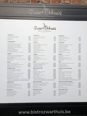Menu photo 1 Bistro Zwart Huis Bruges, VWV