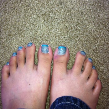 Nail Creations - Green tips with glitter. - Nail Technicians Near Me - Pleasanton, California