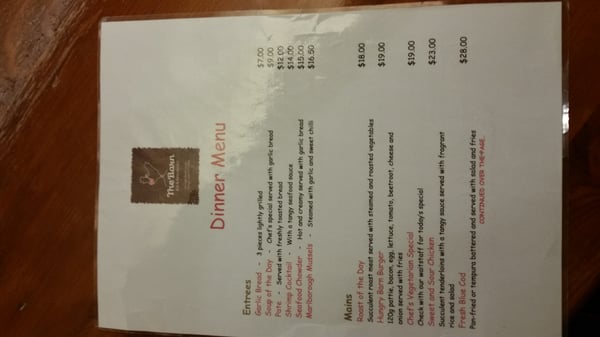 Menu photo 1 The Barn Cafe Picton, MBH Menu photo 1 The Barn Cafe Picton, MBH