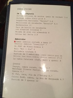 Menu photo 6 Bodega La Puntual Barcelona, B