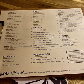 Wolf ‘n’ Swallow - Menu - Wine Bars Near Me - Albuquerque, New Mexico