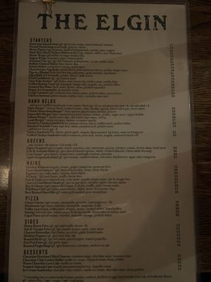 Menu photo 2 The Elgin New York, NY Menu photo 2 The Elgin New York, NY