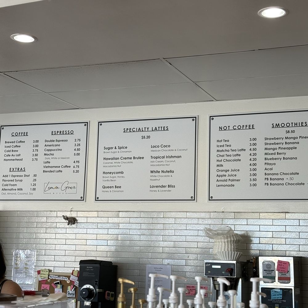Lemon Grove Coffee - Menu - Coffee & Tea Near Me - Lemon Grove, California
