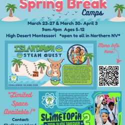 Challenge Island Reno-Sparks - Spring Break 2026 registration is here! https://challenge-island.com/reno-sparks-nv/program/camps/