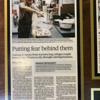 Pita Shack - Article about this Iraqi refugee family posted inside. - Mediterranean Near Me - Pflugerville, Texas Pita Shack - Article about this Iraqi refugee family posted inside. - Mediterranean Near Me - Pflugerville, Texas