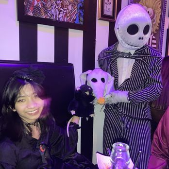 Beetle House - Jack Skeleton and Zero (a very realistic and lively plush puppet) stopped by for pictures and conversation. - New American Near Me - New York, New York Beetle House - Jack Skeleton and Zero (a very realistic and lively plush puppet) stopped by for pictures and conversation. - New American Near Me - New York, New York