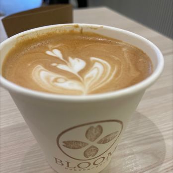 Bloom - Cute and nicely presented flat white ($4.25) - Cafes Near Me - Toronto, Ontario