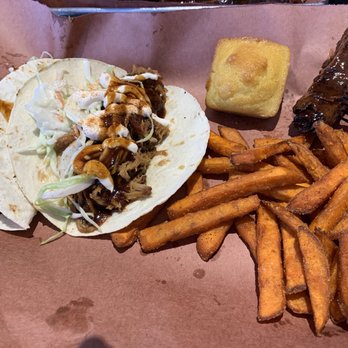 Good Smoke BBQ - Tennessee tacos with sweet potato fries - Barbeque Near Me - East Rochester, New York Good Smoke BBQ - Tennessee tacos with sweet potato fries - Barbeque Near Me - East Rochester, New York