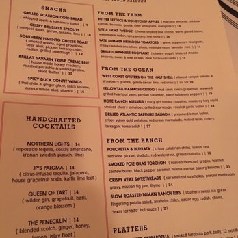 The Lark - Menu - New American Near Me - Santa Barbara, California