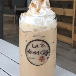 LA Social Cafe - Horchata Latte ($5.49 - Medium, Iced, Whip Cream)