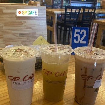 SP Café - Durian smoothie $7.50, sugar cane juice $7, brown sugar milk tea with grass jelly $5.40 - Bubble Tea Near Me - San Antonio, Texas SP Café - Durian smoothie $7.50, sugar cane juice $7, brown sugar milk tea with grass jelly $5.40 - Bubble Tea Near Me - San Antonio, Texas