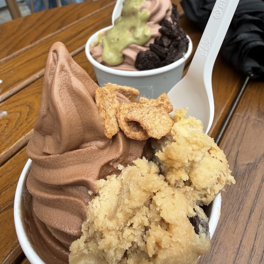 Vegan chocolate, regular chocolate. Pistachio. Cookie dough. Cinnamon Toast Crunch. Oreo. Vegan chocolate, regular chocolate. Pistachio. Cookie dough. Cinnamon Toast Crunch. Oreo.