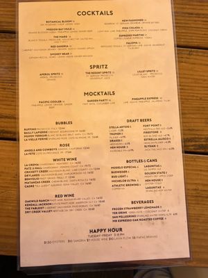 Menu photo 1 Mission Rock Resort San Francisco, CA