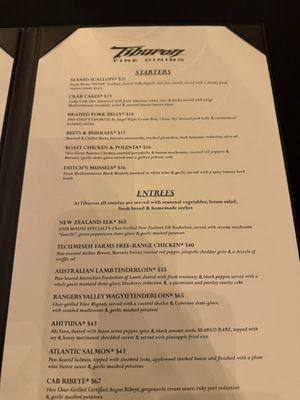 Menu photo 1 Tiburon Fine Dining Sandy, UT Menu photo 1 Tiburon Fine Dining Sandy, UT