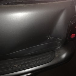 Stephanie's Auto Body & Paint - Took this picture of the damage caused by backing into a fire hydrant to request a quote. Stephanie replied within minutes.