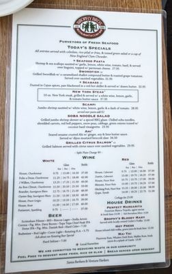 Menu photo 2 Brophy Bros Santa Barbara, CA