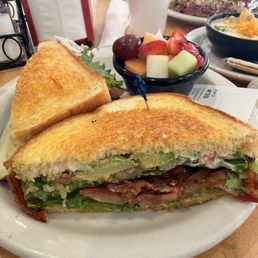 Avocado BLT and fruit Avocado BLT and fruit