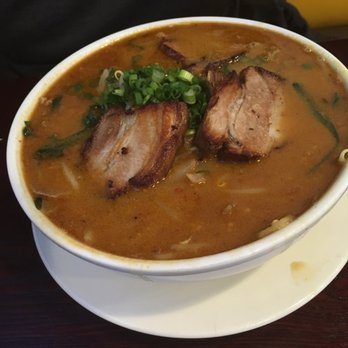 Aoki No Chuuka - Miso ramen with added chashu. This one is a little spicy! - Ramen Near Me - Costa Mesa, California Aoki No Chuuka - Miso ramen with added chashu. This one is a little spicy! - Ramen Near Me - Costa Mesa, California
