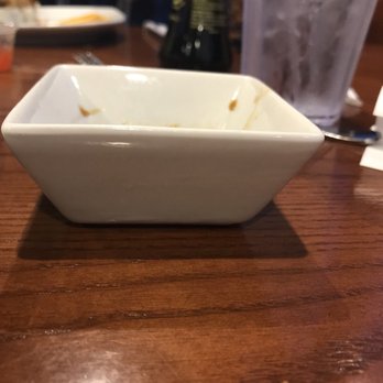 Chopstix - Super deep soy sauce dipping dish. Fine for sushi rolls, incredibly inconvenient for nigiri because it doesn't fit in the dish - Asian Fusion Near Me - Winston-Salem, North Carolina