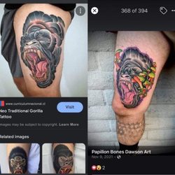 215 Tattoo - This is all of JP "Papillion Bones" Dawson's work that he stole from other tattoo artists.
