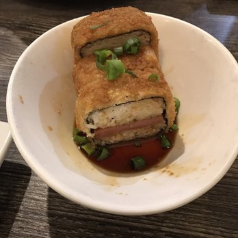 Da Kitchen Maui - Spam musubi. Very dense but delicious -- be sure to share it with other people! - Hawaiian Near Me - Kihei, Hawaii Da Kitchen Maui - Spam musubi. Very dense but delicious -- be sure to share it with other people! - Hawaiian Near Me - Kihei, Hawaii