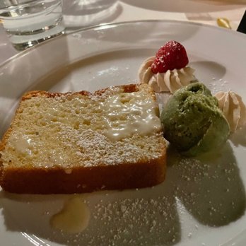 Copley's - Lemon lavender pound cake and basil ice cream so delicious - New American Near Me - Palm Springs, California