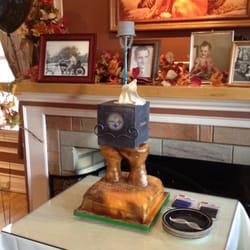 Iced Cake Designs - Carrie created a one-of-a-kind cake for my dad's 75th birthday - a sprinkler head flowing 'water', Steelers & a Canyonland arch.