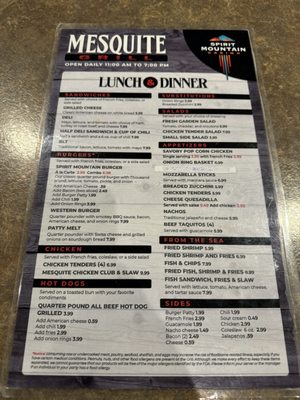 Menu photo 2 Mesquite Grill Mohave Valley, AZ