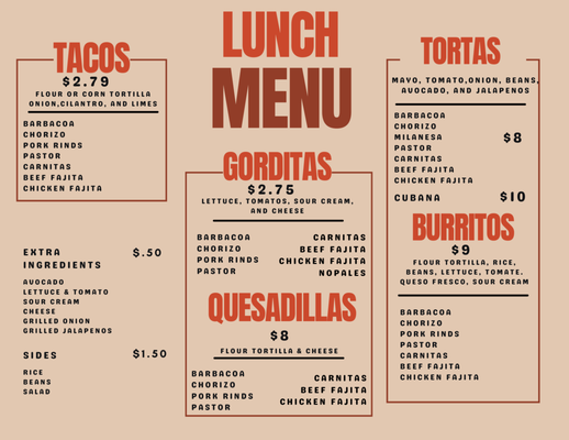 Menu photo 1 Tacos Jimenez Center, TX