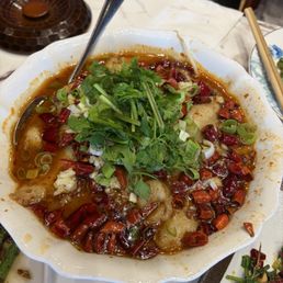 Steamed Tofu W. Sliced Fish & Chopped Chili Steamed Tofu W. Sliced Fish & Chopped Chili