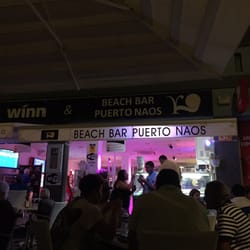 Beach Bar Puerto Naos - Bustling in the evening. Good luck with finding a seat!