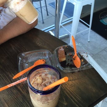 Mi Cafecito Coffee - Two churro lattes one with no caffeine and chocoflan - Coffee & Tea Near Me - Pomona, California Mi Cafecito Coffee - Two churro lattes one with no caffeine and chocoflan - Coffee & Tea Near Me - Pomona, California