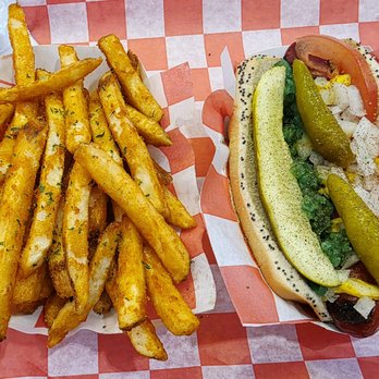 Chicago's Dog House - Chicago Dog w/Fries - Burgers Near Me - Chicago, Illinois Chicago's Dog House - Chicago Dog w/Fries - Burgers Near Me - Chicago, Illinois