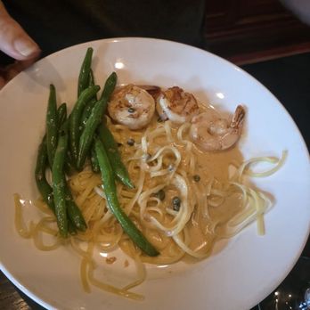 The Gruene Door - Shrimp Piccata after being split between two dishes - New American Near Me - New Braunfels, Texas