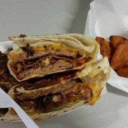 Straight Jacket, potato pancake, and Mac & cheese bites. The color green was noticeably absent. Straight Jacket, potato pancake, and Mac & cheese bites. The color green was noticeably absent.