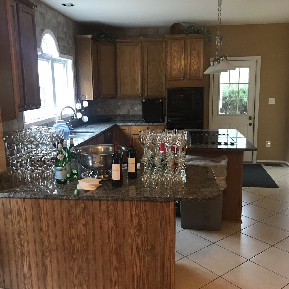 Kitchen area with bar