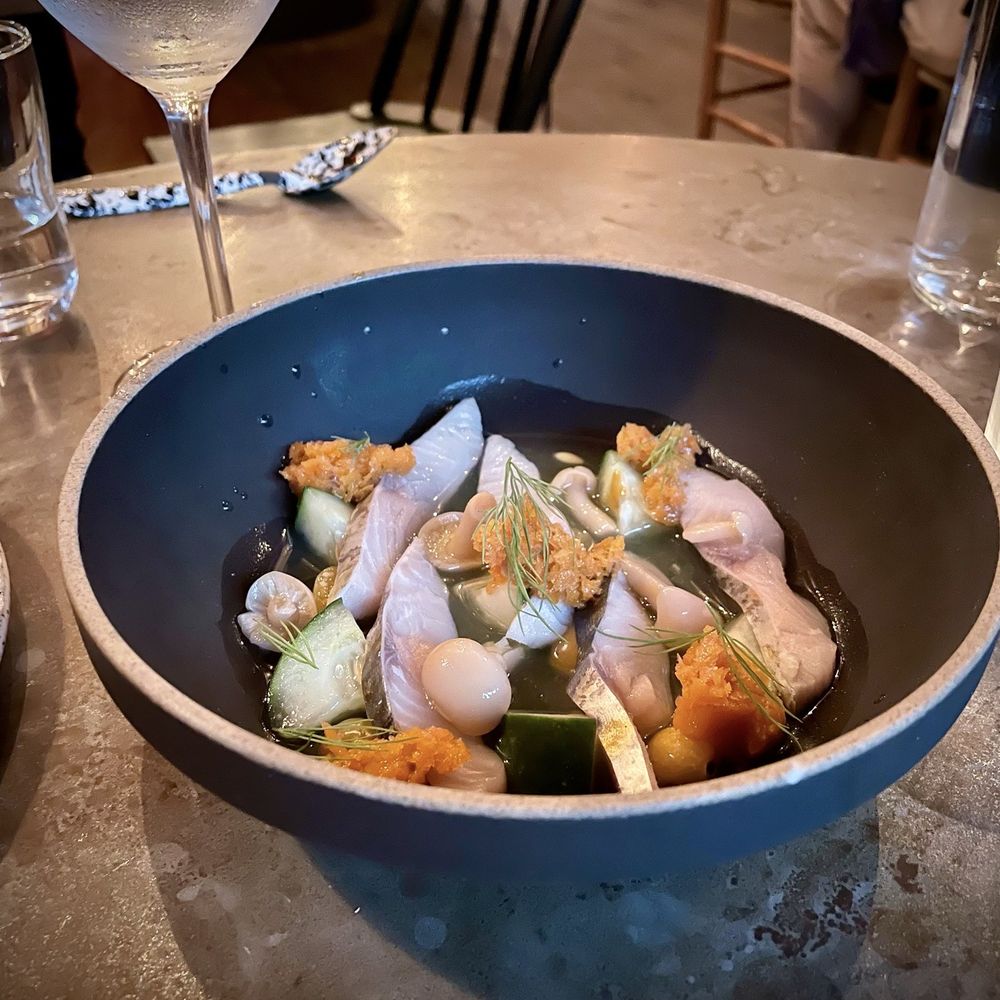 Rivertown Lodge Tavern - Mackerel crudo Cucumber Husk cherry - Bars Near Me - Hudson, New York Rivertown Lodge Tavern - Mackerel crudo Cucumber Husk cherry - Bars Near Me - Hudson, New York