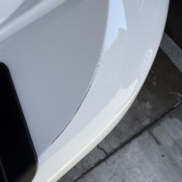 Damage to rear bumper Damage to rear bumper