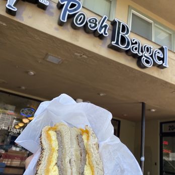 The Posh Bagel - POSH BREAKFAST EGGWICH With Sausage - Bagels Near Me - Davis, California