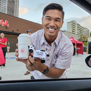 Chick-fil-A - The owner greeted customers with a baby plushie cow and souvenir insulated cup! - Chicken Shop Near Me - Honolulu, Hawaii