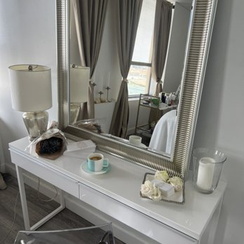Artisan Skin Bar - Client get ready station. We serve coffee, tea, water. - Estheticians Near Me - Hallandale Beach, Florida Artisan Skin Bar - Client get ready station. We serve coffee, tea, water. - Estheticians Near Me - Hallandale Beach, Florida