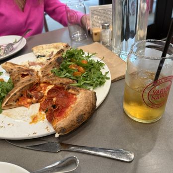Varuni Napoli - Bastardo red pizza combined with a Bianca white pizza - Pizza Near Me - Dunwoody, Georgia Varuni Napoli - Bastardo red pizza combined with a Bianca white pizza - Pizza Near Me - Dunwoody, Georgia