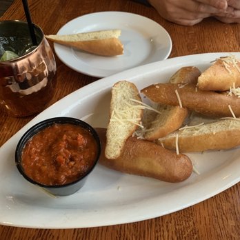 Stage Coach Grille - Breadstick with marinara sauce dip - Seafood Near Me - La Verkin, Utah Stage Coach Grille - Breadstick with marinara sauce dip - Seafood Near Me - La Verkin, Utah