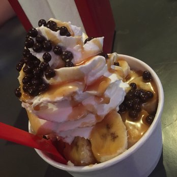 Churn - Fat Elvis, with one scoop of peanut butter and one chocolate. Toppings are as listed on the menu - Ice Cream & Frozen Yogurt Near Me - Phoenix, Arizona Churn - Fat Elvis, with one scoop of peanut butter and one chocolate. Toppings are as listed on the menu - Ice Cream & Frozen Yogurt Near Me - Phoenix, Arizona